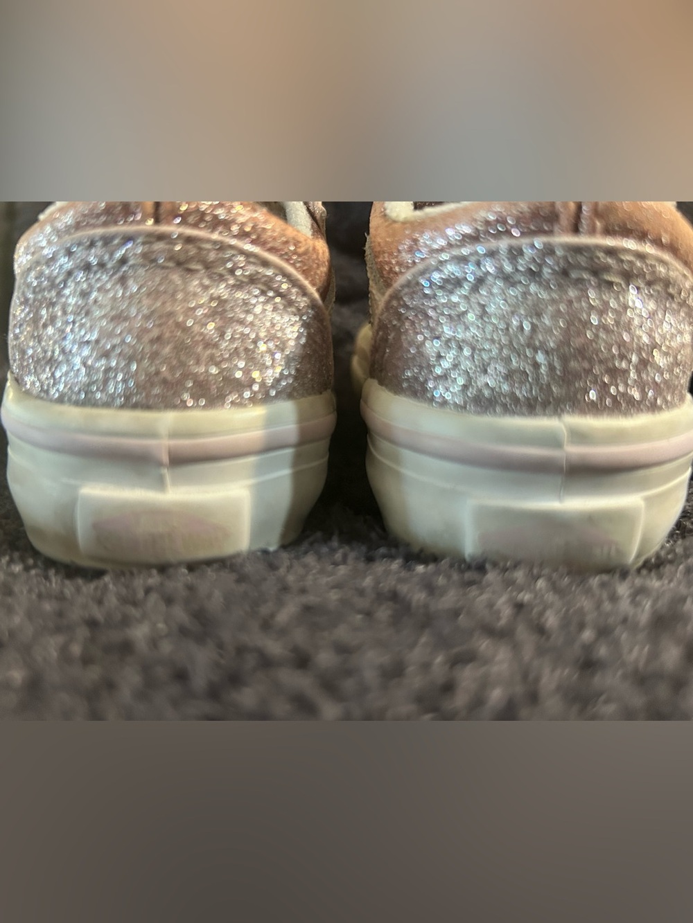 Vans Baby Girl Pink Glitter Sneakers Size 3 Adjustable Straps/Retail $43 - Picture 9 of 10
